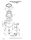 BASKET AND TUB PARTS Diagram and Parts List for 7MWTW5550YW2  Whirlpool Washer