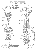 PUMP AND MOTOR Diagram and Parts List for KUDM24SEWH3  KitchenAid Dishwasher