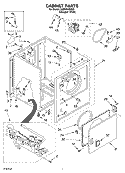 CABINET PARTS Diagram and Parts List for CGDX463MQ0  Whirlpool Dryer