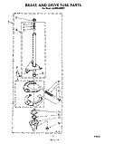 BRAKE AND DRIVE TUBE Diagram and Parts List for LA3400XMW3  Whirlpool Washer