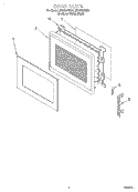 DOOR Diagram and Parts List for MT8068SEQ1  Whirlpool Microwave