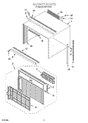 CABINET PARTS Diagram and Parts List for ACE114XJ0  Whirlpool Air Conditioner