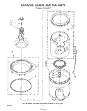 AGITATOR, BASKET AND TUB Diagram and Parts List for LA5460XSW1  Whirlpool Washer