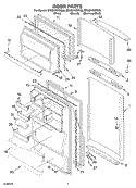 DOOR PARTS Diagram and Parts List for ER8GHKXMT00  Whirlpool Refrigerator