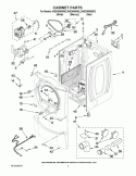 CABINET PARTS Diagram and Parts List for WGD9550WL2  Whirlpool Dryer