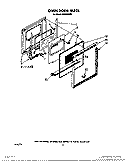 OVEN DOOR Diagram and Parts List for BEP410WB1  Roper Range
