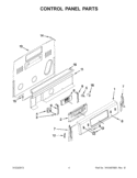 CONTROL PANEL PARTS Diagram and Parts List for KERS202BSS0  KitchenAid Range