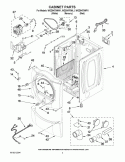 CABINET PARTS Diagram and Parts List for WGD9470WR1  Whirlpool Dryer