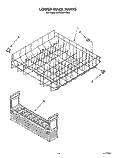 LOWER RACK Diagram and Parts List for KUDJ23HYWH0  KitchenAid Dishwasher