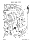 BULKHEAD PARTS Diagram and Parts List for WED80HEBW0  Whirlpool Dryer