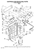 CONTROLS AND REAR PANEL PARTS Diagram and Parts List for MTW5670TQ0  Whirlpool Washer