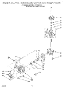 BRAKE, CLUTCH, GEARCASE, MOTOR AND PUMP Diagram and Parts List for LTE5243DQ1  Whirlpool Washer Dryer Combo