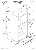 CABINET PARTS Diagram and Parts List for 8GT9FTKXST00  Whirlpool Refrigerator