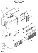CABINET PARTS Diagram and Parts List for ACQ088XP0  Whirlpool Air Conditioner