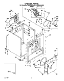 SECTION Diagram and Parts List for LER5434AW0  Whirlpool Dryer