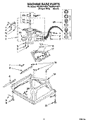 MACHINE BASE PARTS Diagram and Parts List for 7MLBR8444MT1  Whirlpool Washer