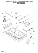 BURNER BOX, GAS VALVES AND SWITCHES Diagram and Parts List for SC8836EBB0  Whirlpool Cooktop