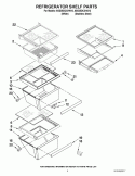 REFRIGERATOR SHELF PARTS Diagram and Parts List for 6GD25DCXHS12  Whirlpool Refrigerator