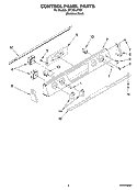 CONTROL PANEL PARTS Diagram and Parts List for RY160LXTS0  Whirlpool Range