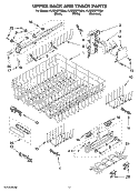 UPPER RACK AND TRACK PARTS Diagram and Parts List for KUDS02FRWH4  KitchenAid Dishwasher
