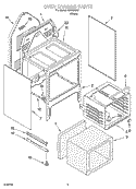 OVEN CHASSIS PARTS Diagram and Parts List for WGE32301  Whirlpool Range