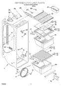 REFRIGERATOR LINER Diagram and Parts List for 3XART710GW00  Whirlpool Refrigerator