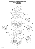 REFRIGERATOR SHELF PARTS Diagram and Parts List for KSSC36QMS03  KitchenAid Refrigerator