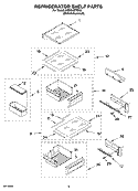 REFRIGERATOR SHELF PARTS Diagram and Parts List for KSSO48FMX02  KitchenAid Refrigerator