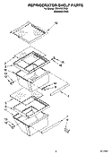 REFRIGERATOR SHELF PARTS Diagram and Parts List for ID2HHEXTS00  Whirlpool Refrigerator