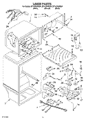 LINER Diagram and Parts List for ET1LFKXKT01  Whirlpool Refrigerator