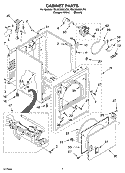 CABINET Diagram and Parts List for 7MLGQ8857JQ4  Whirlpool Dryer
