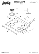 COOKTOP PARTS Diagram and Parts List for IRP33803  Inglis Range