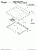 COOKTOP PARTS Diagram and Parts List for YWFE371LVS0  Whirlpool Range