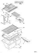 SHELF Diagram and Parts List for 7RT18DKXFW00  Roper Refrigerator