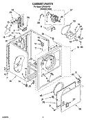 CABINET PARTS Diagram and Parts List for LEV4634PQ1  Whirlpool Dryer