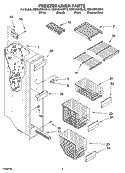 FREEZER LINER PARTS Diagram and Parts List for KSRA25KKBT12  KitchenAid Refrigerator
