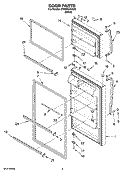 Part Location Diagram of 2316194W Whirlpool Refrigerator Door (Includes Illus. 9,12, 14 & 24)