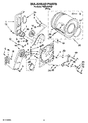 BULKHEAD PARTS, OPTIONAL PARTS (NOT INCLUDED) Diagram and Parts List for YEED4300VQ0  Estate Dryer