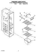 FREEZER LINER PARTS Diagram and Parts List for ED2NHGXVQ00  Whirlpool Refrigerator