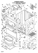 CABINET PARTS Diagram and Parts List for YGEW9868KL0  Whirlpool Dryer