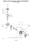 BRAKE, CLUTCH, GEARCASE, MOTOR AND PUMP Diagram and Parts List for LA5700XPW6  Whirlpool Washer