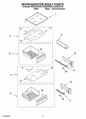 REFRIGERATOR SHELF PARTS Diagram and Parts List for KSSS36QTB03  KitchenAid Refrigerator
