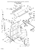 CONTROLS AND REAR PANEL Diagram and Parts List for LBR4121JQ0  Whirlpool Washer