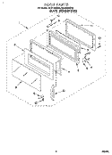 DOOR Diagram and Parts List for MH6110XBQ3  Whirlpool Microwave