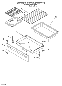 DRAWER & BROILER PARTS Diagram and Parts List for YSF387LEKQ1  Whirlpool Range