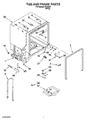 TUB AND FRAME PARTS Diagram and Parts List for ISU98661  Inglis Dishwasher
