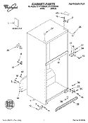 CABINET, LITERATURE Diagram and Parts List for ET1FTKXKQ01  Whirlpool Refrigerator