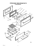 OVEN DOOR AND BROILER Diagram and Parts List for SGC355XW0  Roper Range