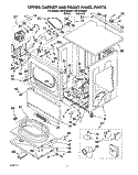 UPPER CABINET AND FRONT PANEL Diagram and Parts List for CSP2760AW1  Whirlpool Dryer