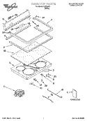 COOKTOP PARTS Diagram and Parts List for GJP84801  Whirlpool Range